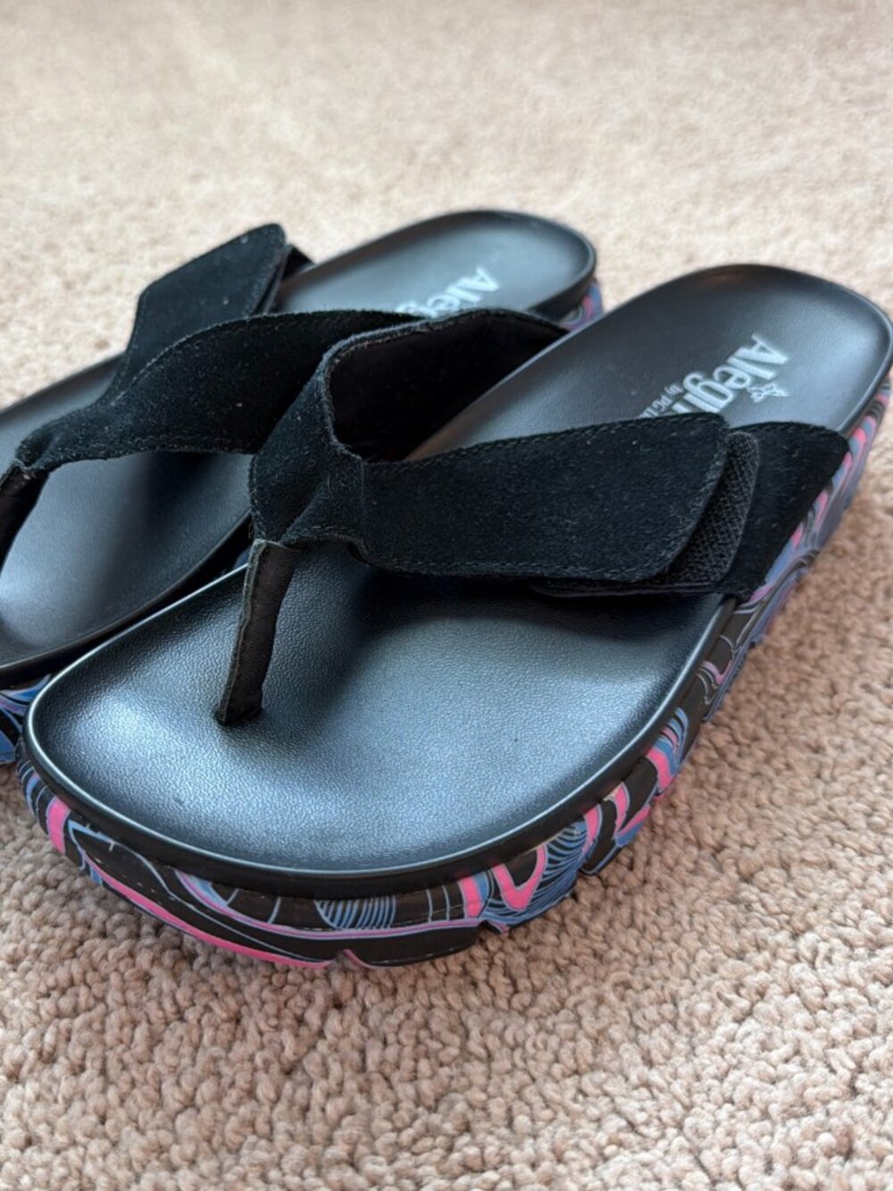 Alegria Astara Sandals Womens 37 Got You Babe 70s Retro Resortwear Comfort Swirl
